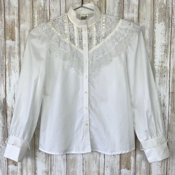🤍 Vintage Gunne Sax blouse | XXS - Picture 6 of 15